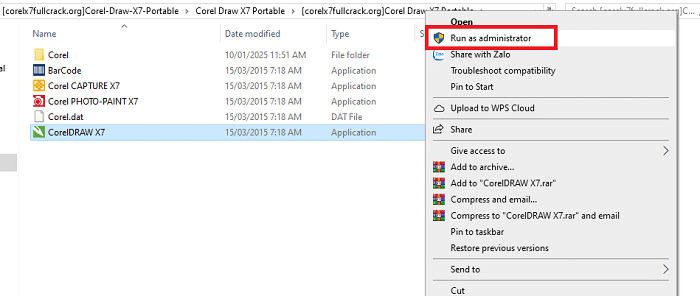 Chạy Corel X7 Full Crack