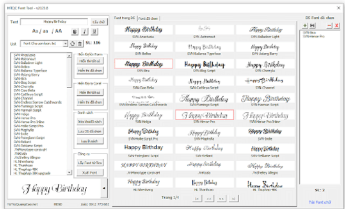 List font chữ phong phú trong Corel