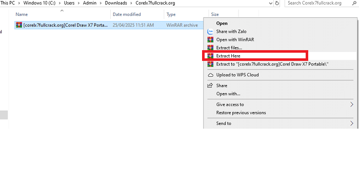 Giải nén Corel X7 Full Crack