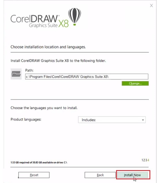 Install Now để kích hoạt