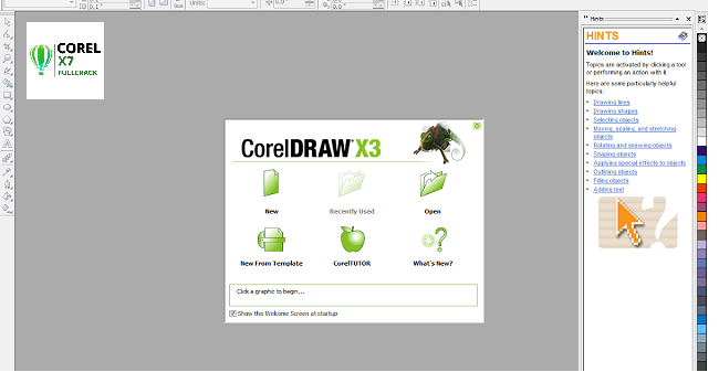 Giao diện phần mềm Corel X3 Full Crack